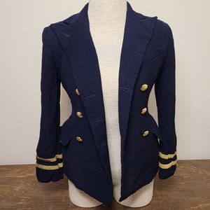 Lauren Ralph Lauren Navy Double Breasted SZ 2P Nautical Blazer